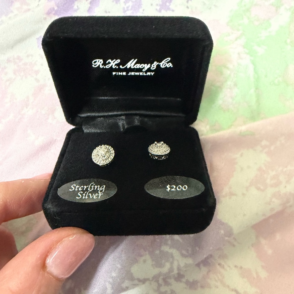 Macy's Sterling Silver 1/10
Diamond Stud Earrings